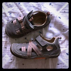 Toddler Boys Grey/Tan Stride Rite Sandals